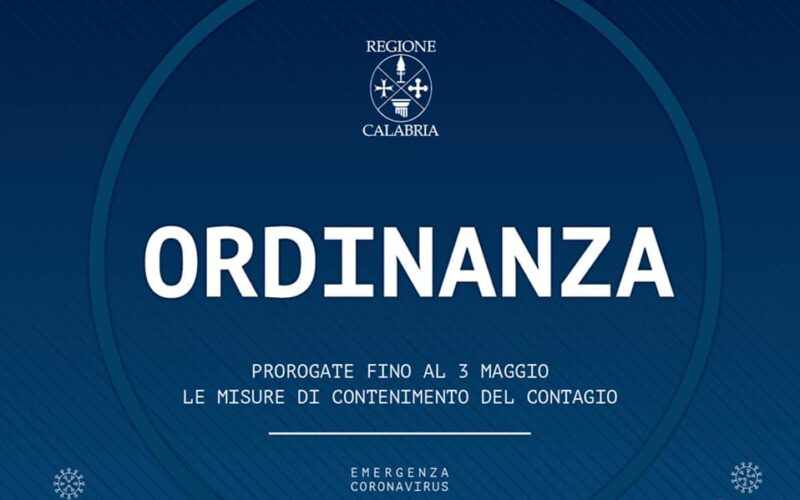 Coronavirus – Calabria, cosa dice la nuova ordinanza regionale?