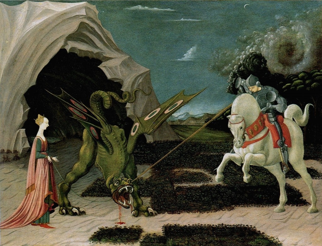 raffigurazione di san giorgio e il drago di paolo uccello 1470