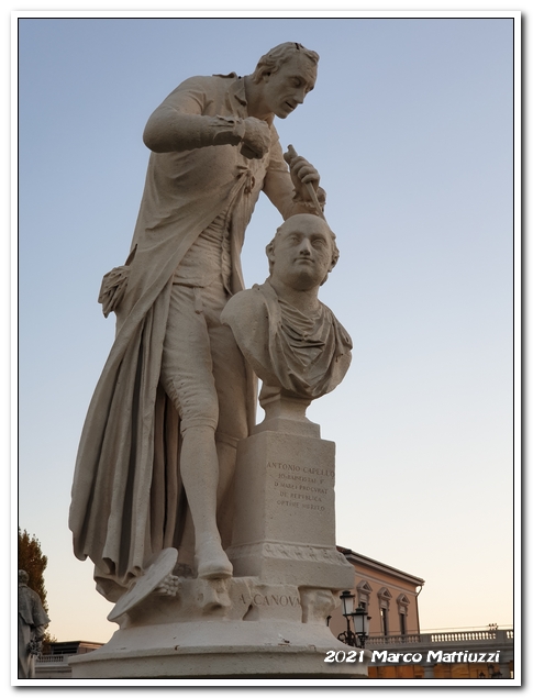 padova, prato della valle, canova intento a scolpire un antenato di antonio cappello